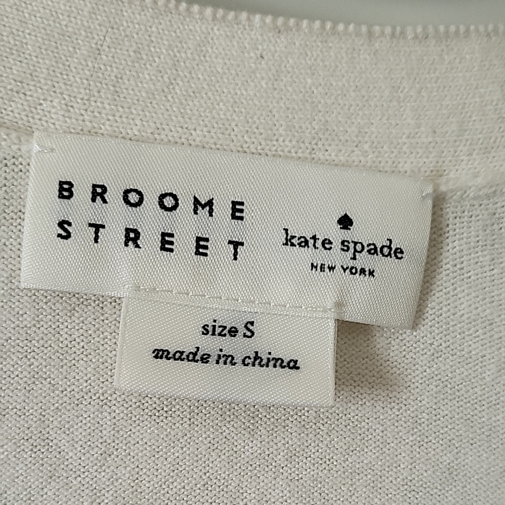 Kate Spade Open-Front White Cardigan Women's Small - Picture 2 of 7